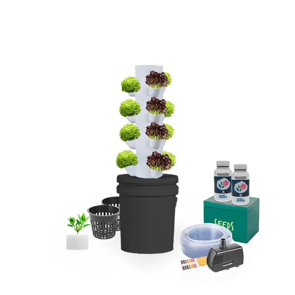 [KITWNUTRN6] Hydroponic Kit N6 Tower System for 20 Plants, Complete Indoor Garden with Nutrients, Seeds & Accessories