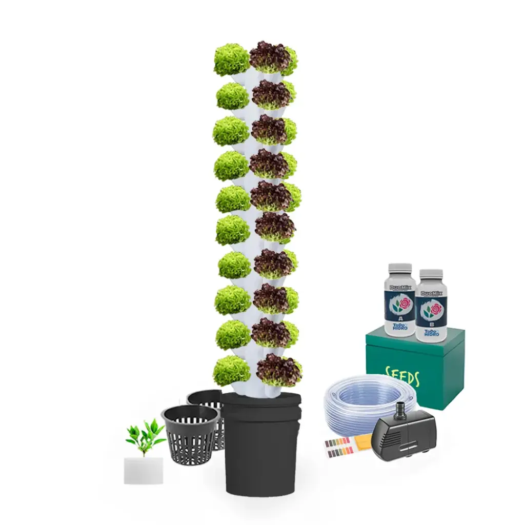 Hydroponic Kit N6P Tower System for 50 Plants, Complete Indoor Garden with Nutrients, Seeds & Accessories