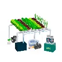 Hydroponic Kit N15 NFT System for 64 Plants, Complete Indoor Garden with Nutrients, Seeds & Accessories