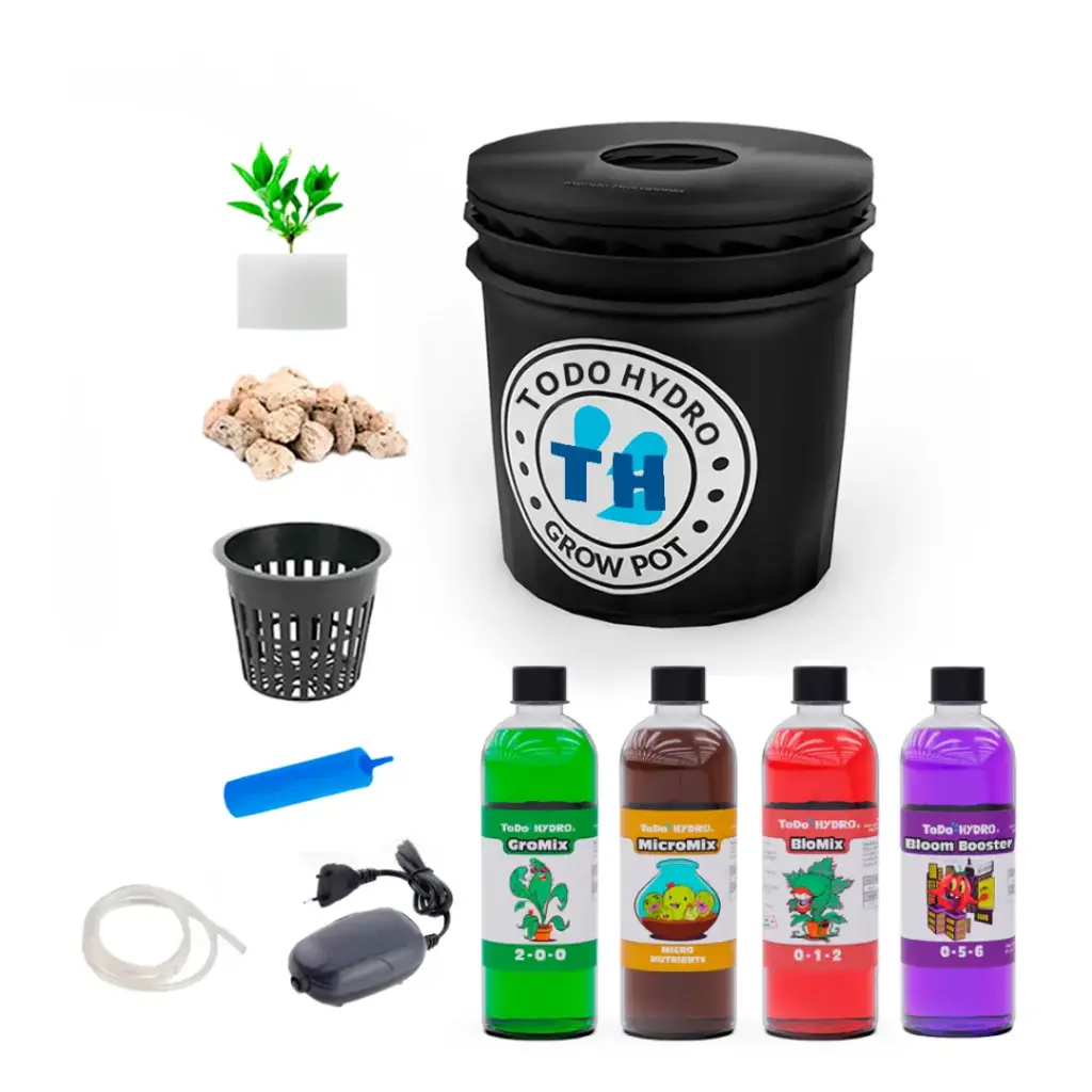 [KITWNUTRN3O] Grow Pot Original DWC Hydro Bucket Kit with Air Pump, Nutrients & More (2gal)